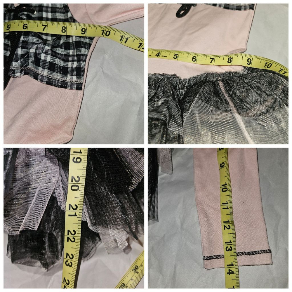 Girls Ooh! La, La! Couture Dress Size 4 Pink Black Plaid - Picture 6 of 11